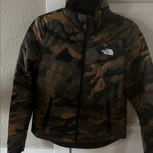 The North Face Black and Brown Camouflage Jacket